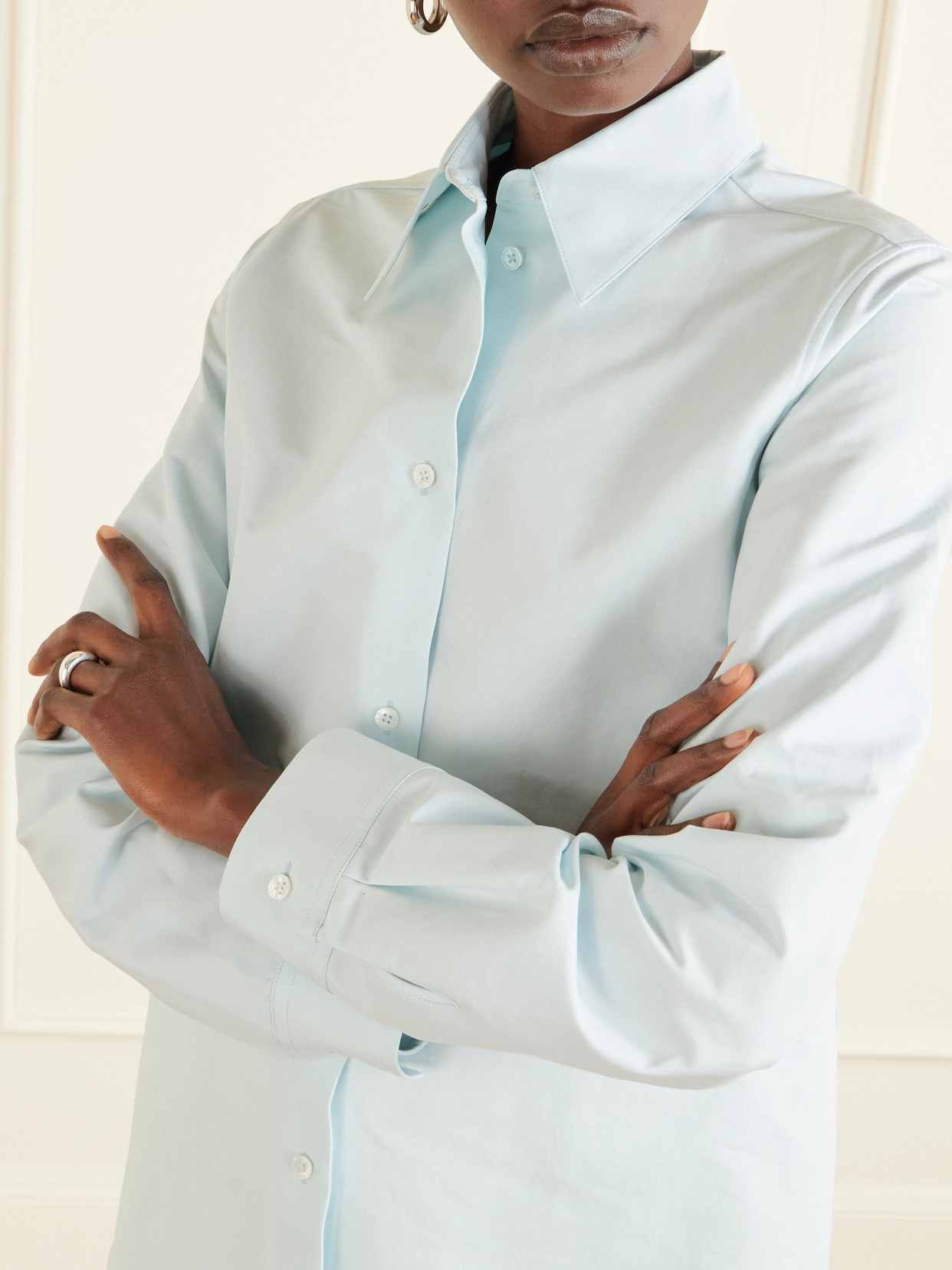 Jil Sander Cotton-poplin Shirt In Blue