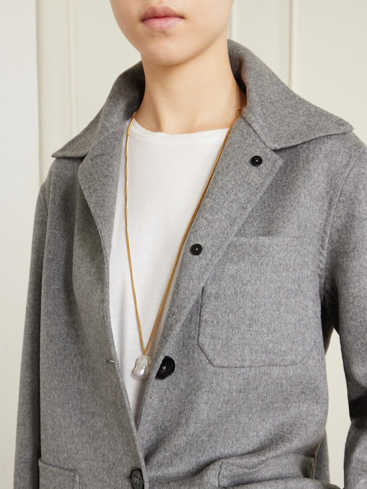 Jil Sander Cashmere-felt Jacket In Gray