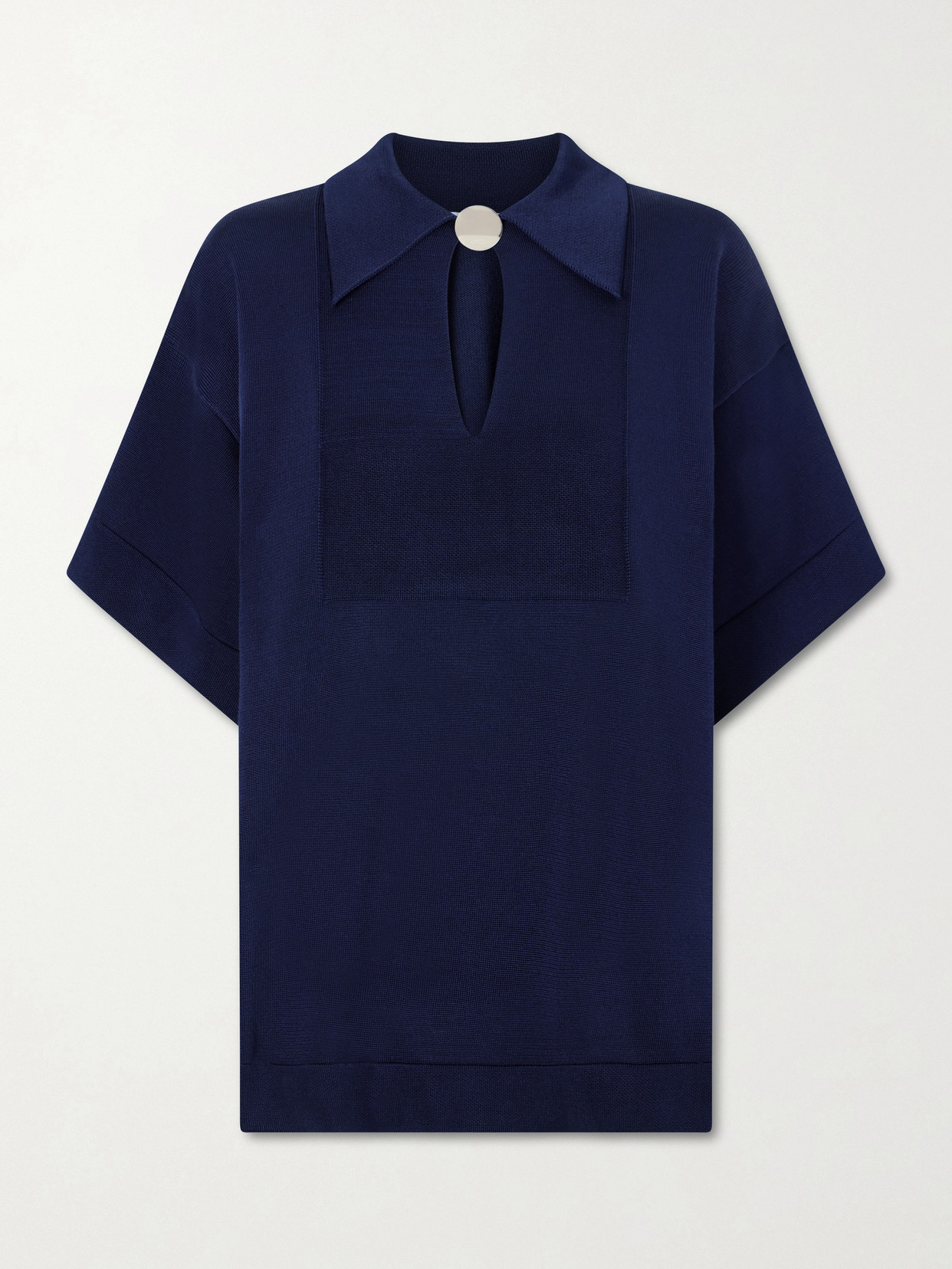 Jil Sander Knitted Polo Shirt In Blue