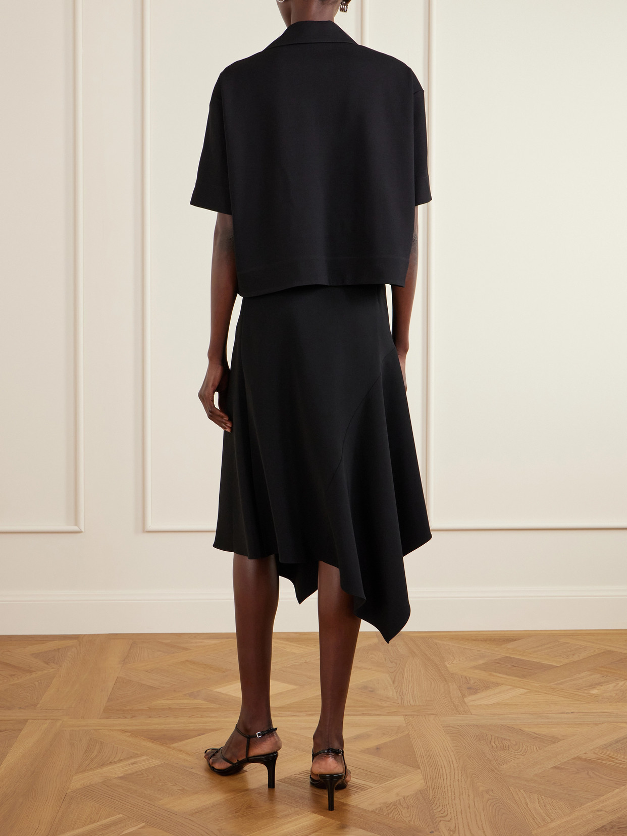 Cropped Crepe Polo