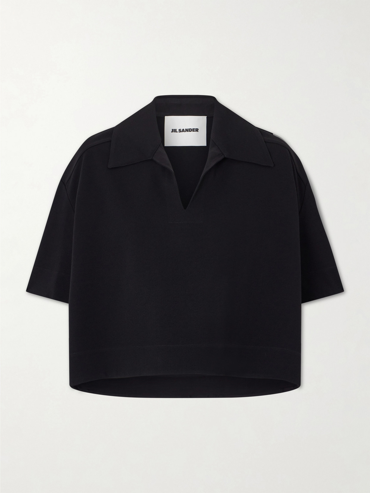 Cropped Crepe Polo