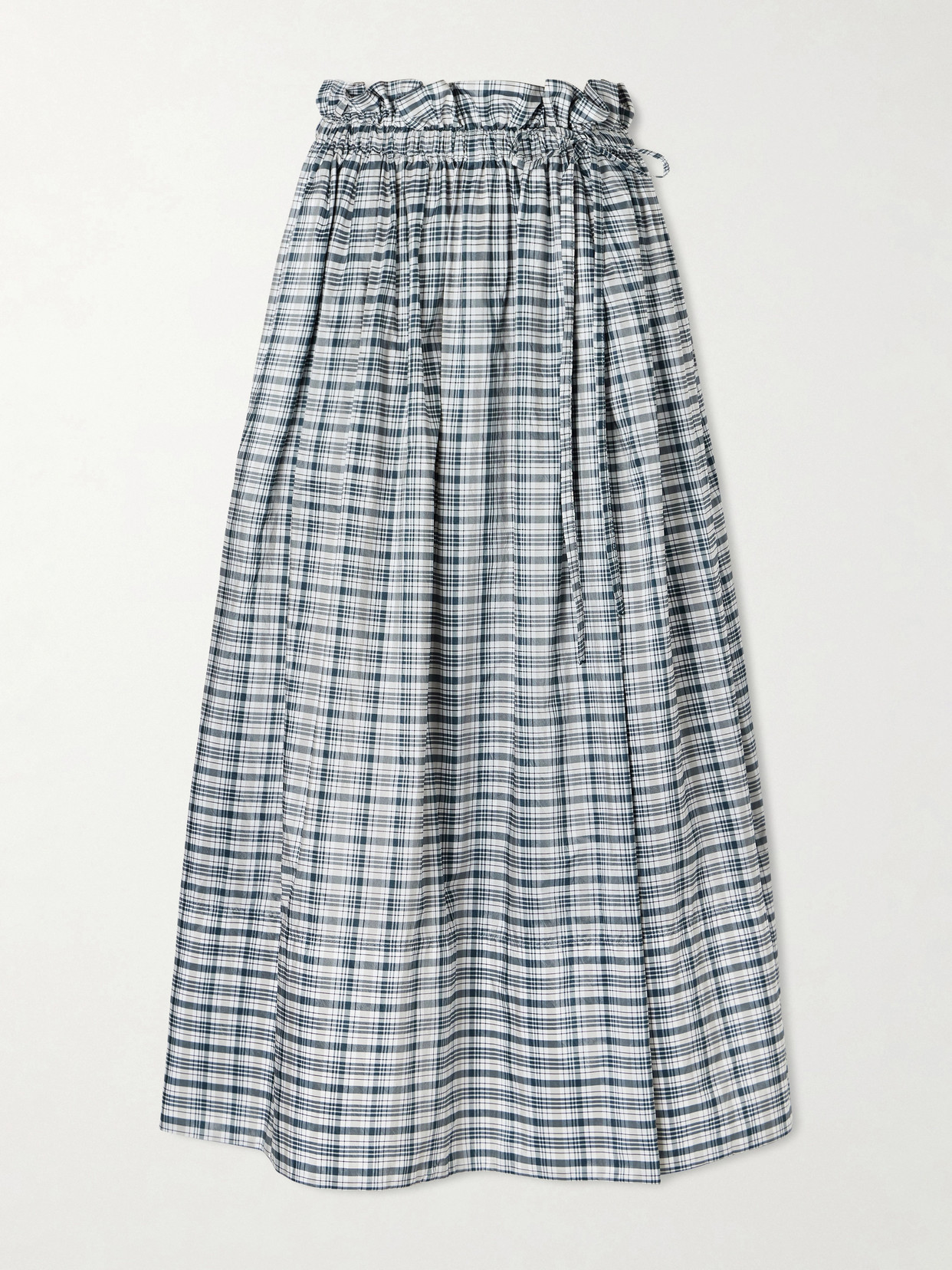 Jil Sander Checked Silk-blend Midi Skirt In Multi