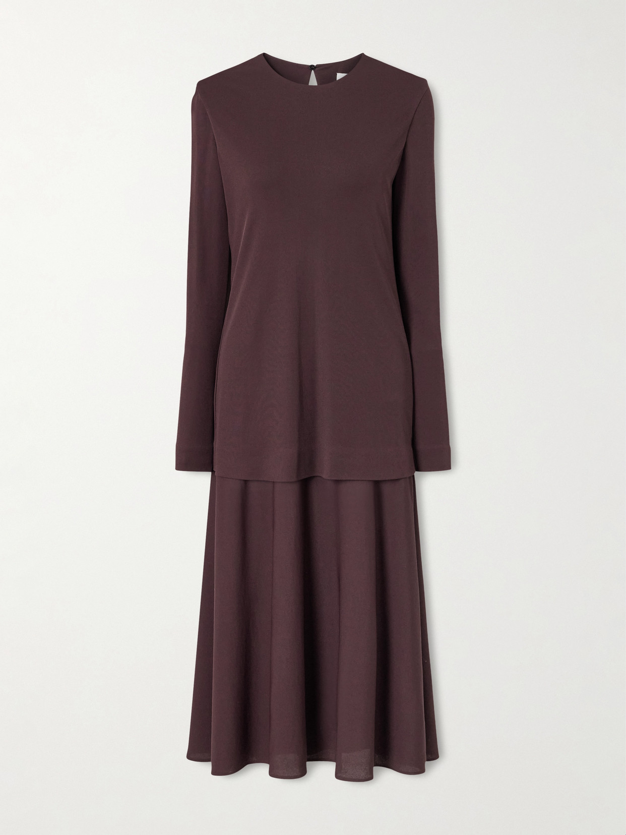Jil Sander Layered Jersey Maxi Dress In Brown