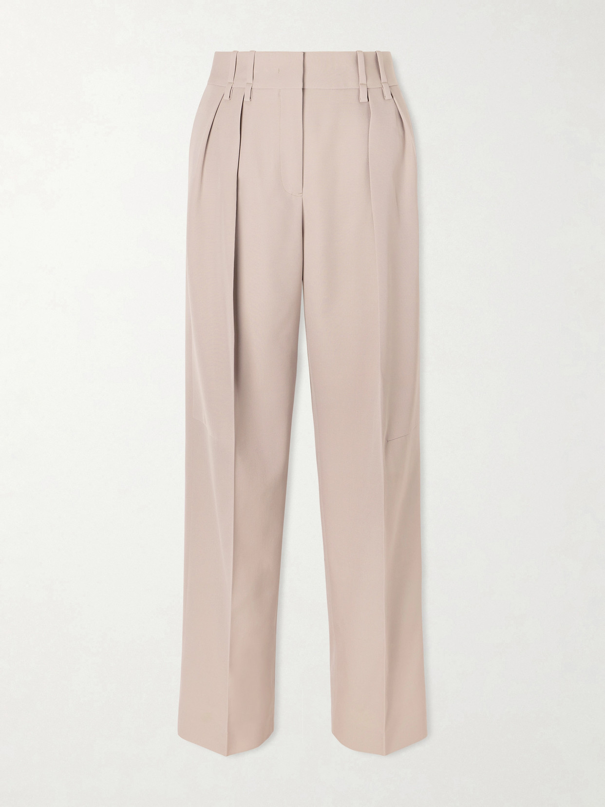 Jil Sander Pleated Wool-twill Straight-leg Pants In Pink
