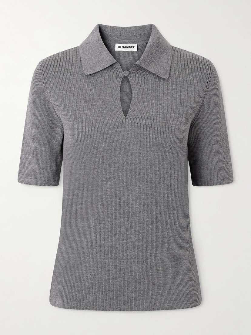 Jil Sander Ribbed Wool Polo Shirt