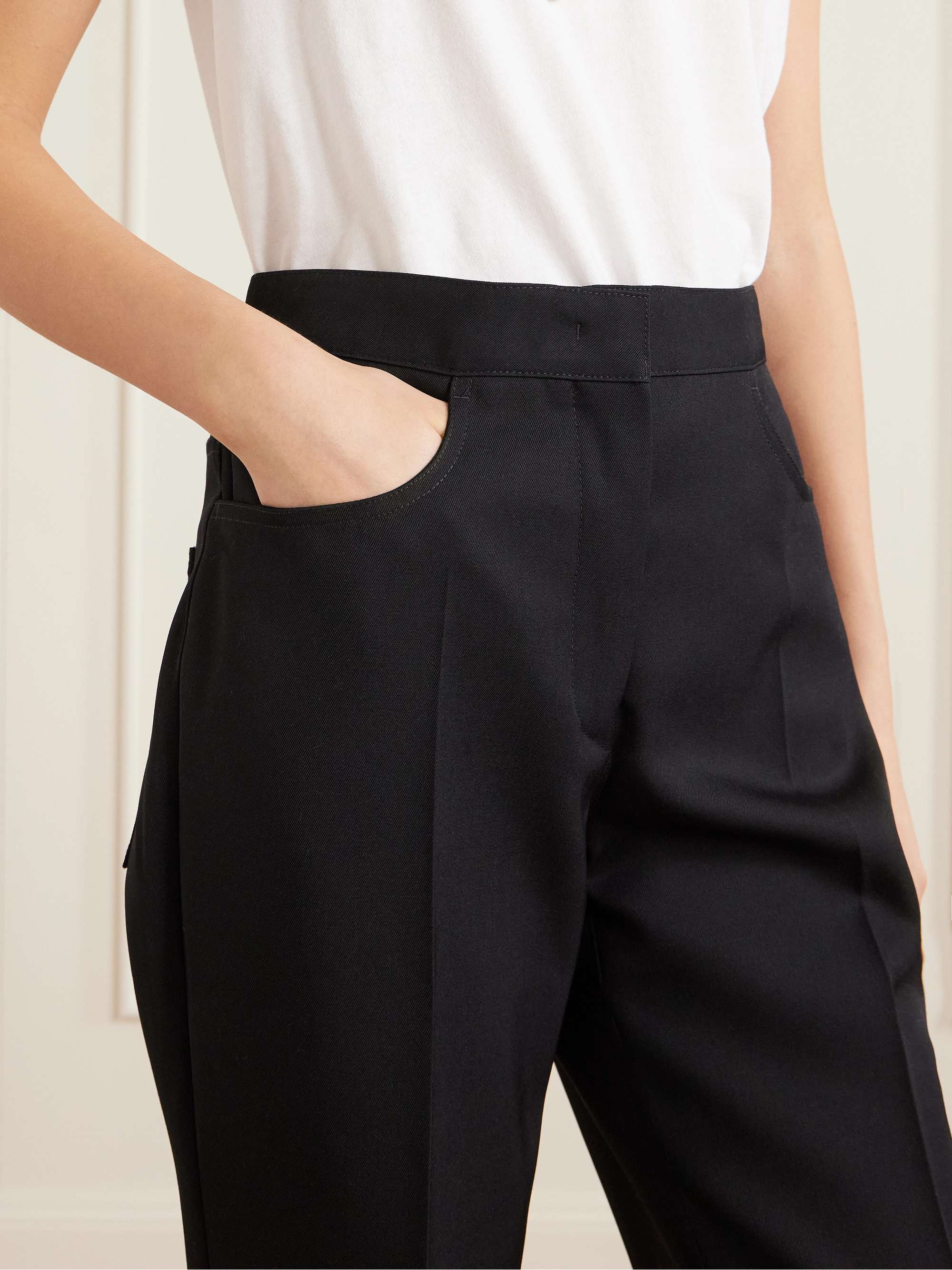 JIL SANDER Cropped wool-twill flared pants | NET-A-PORTER
