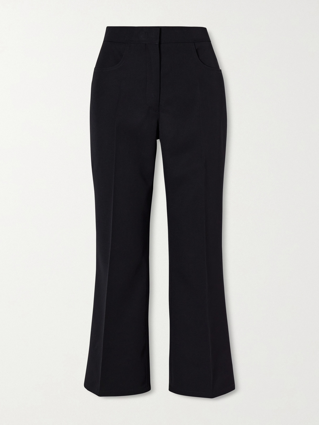 Jil Sander Cropped Wool-twill Flared Pants In Black