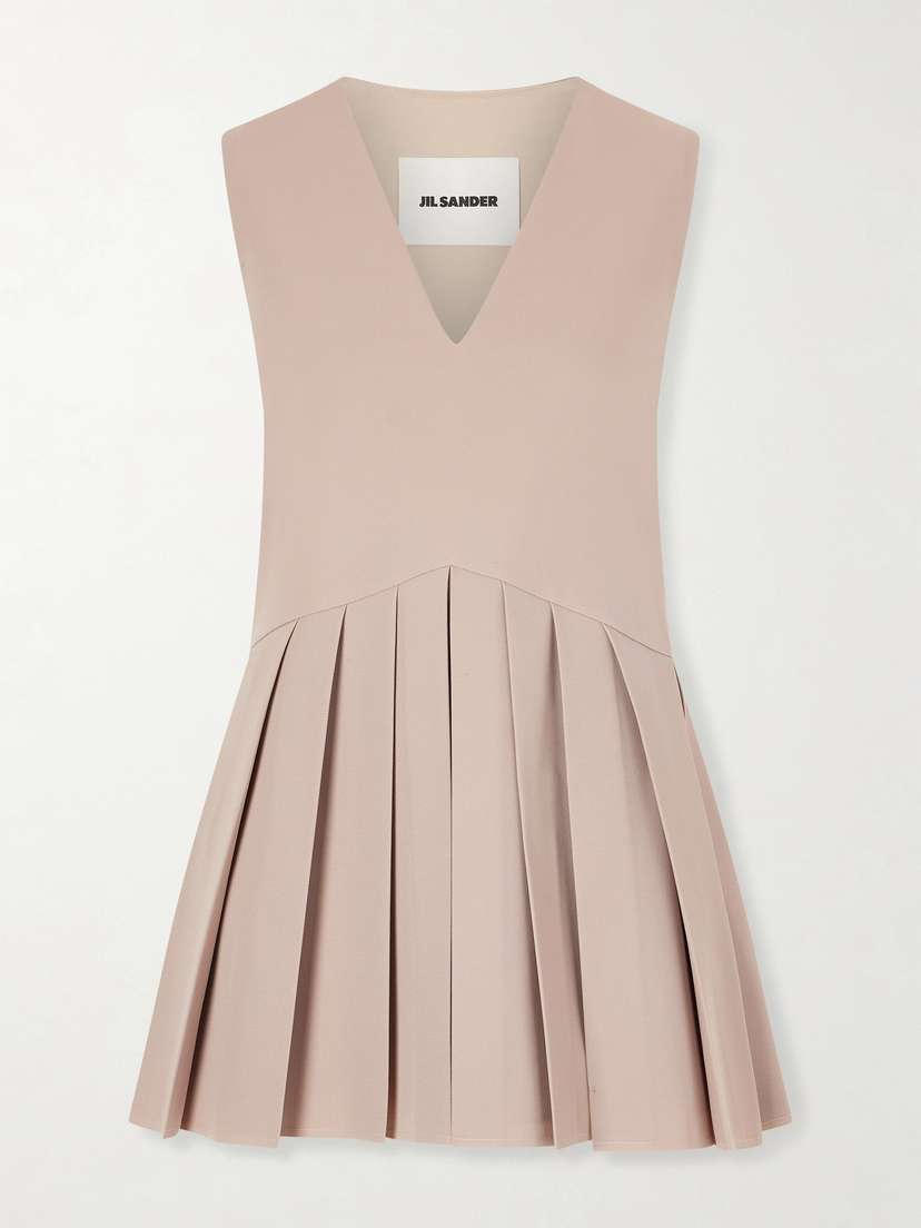 Jil Sander Pleated Wool-twill Top