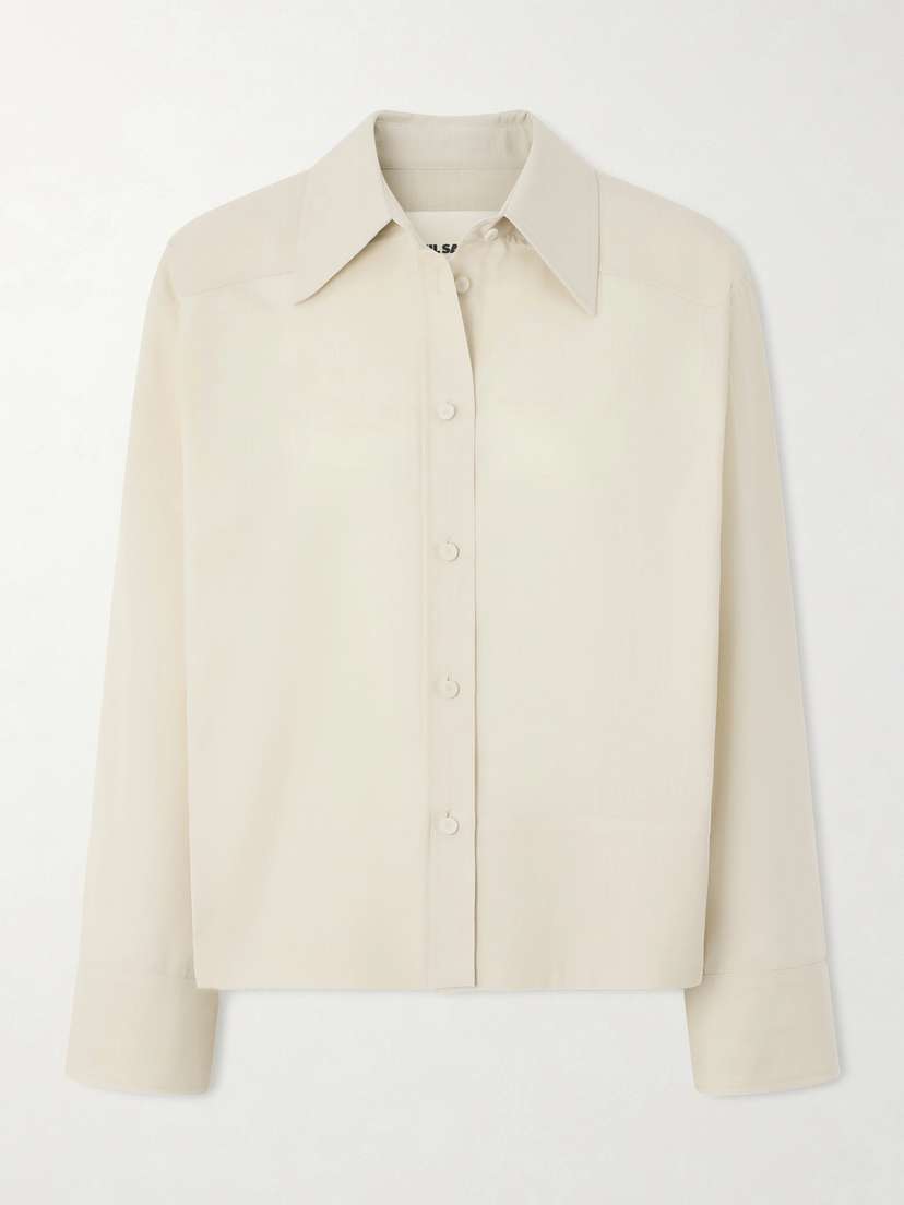 Jil Sander Cropped Wool-ripstop Shirt