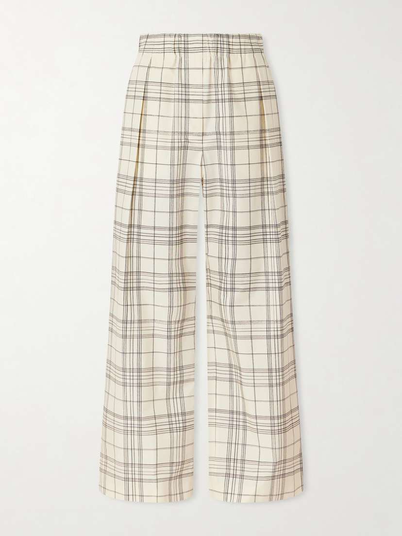 Jil Sander Checked Cotton-poplin Wide-leg Pants