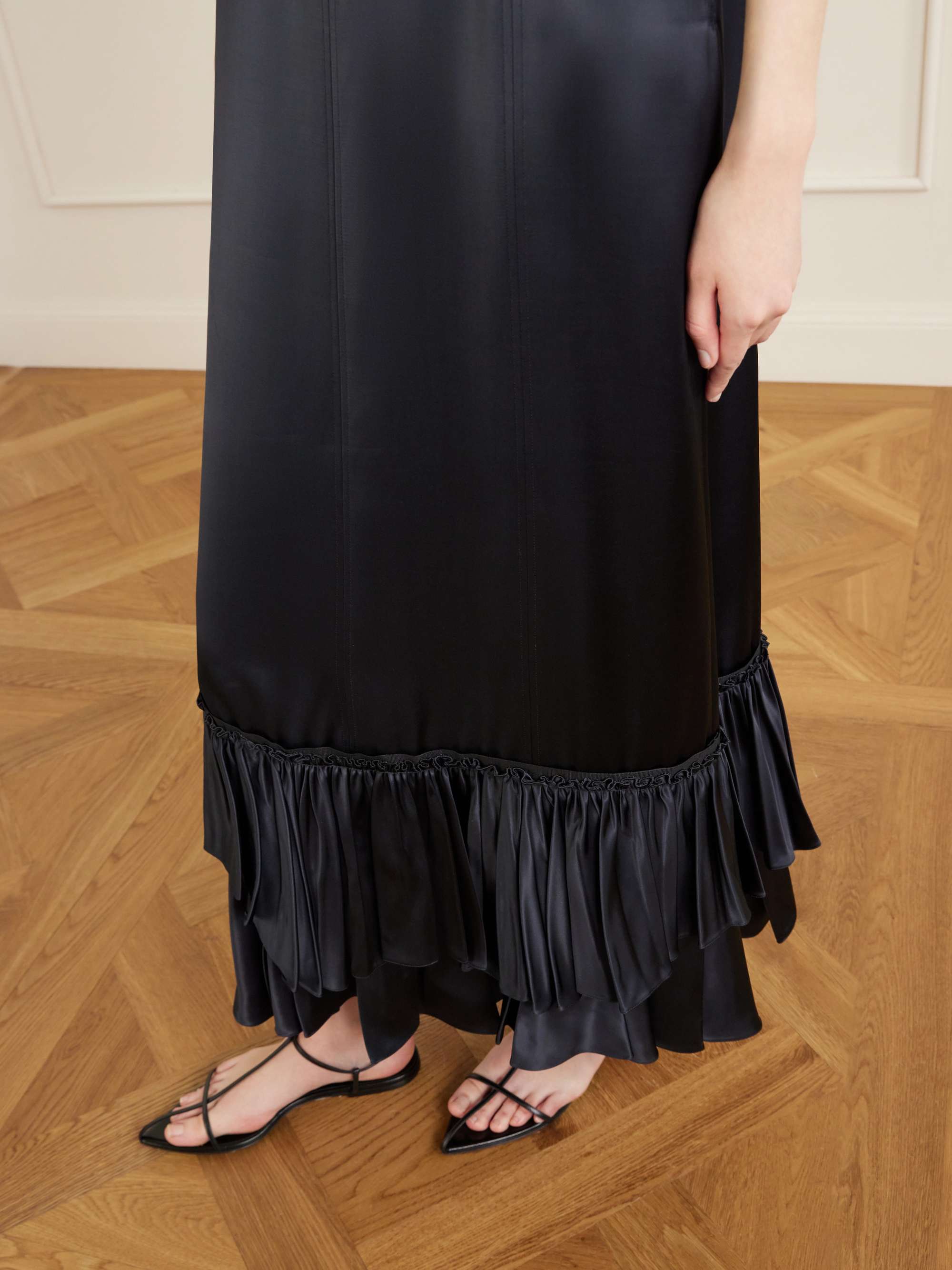 JIL SANDER Silk-blend satin maxi dress | NET-A-PORTER