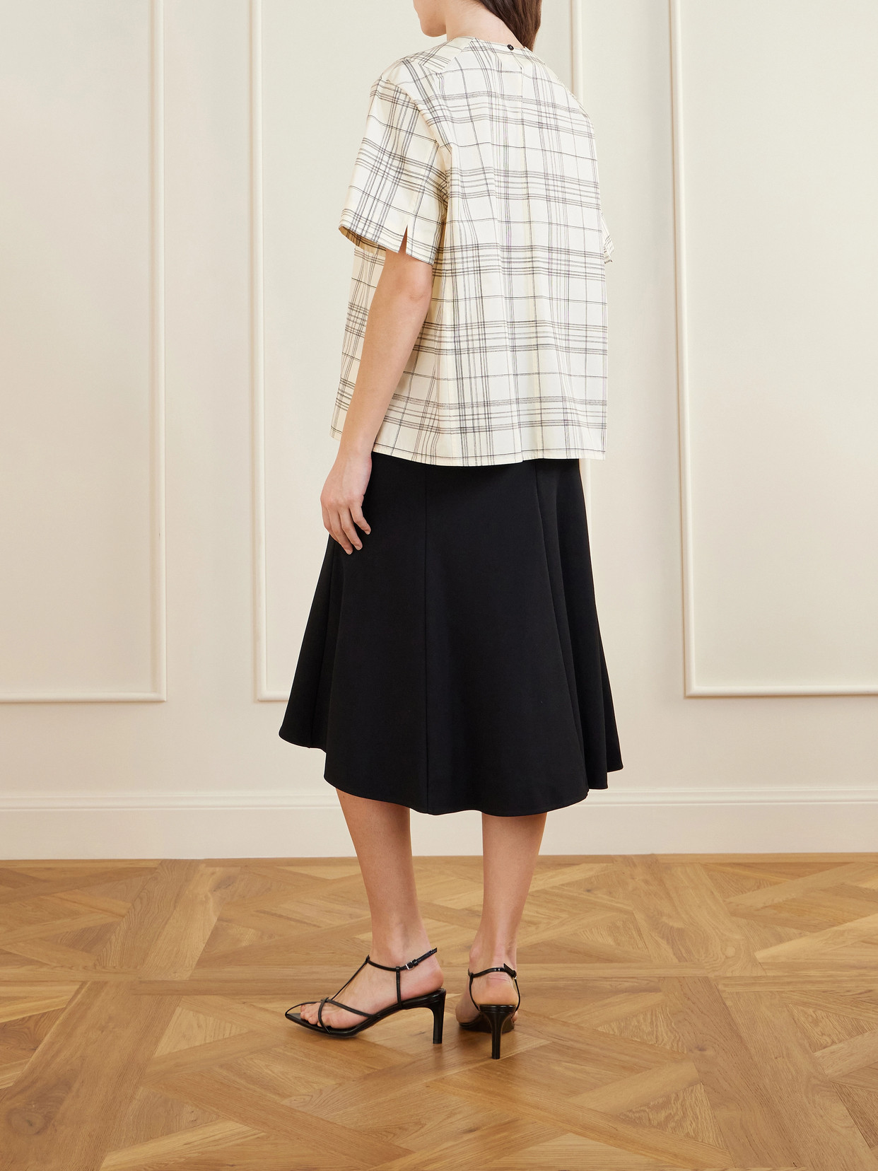 Jil Sander Checked Cotton T-shirt In Multi