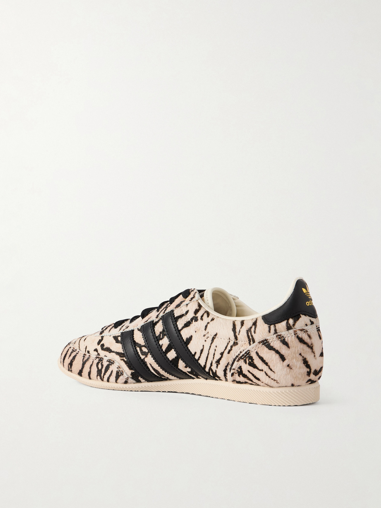 Japan Leather-Trimmed Zebra-Print Sneakers
