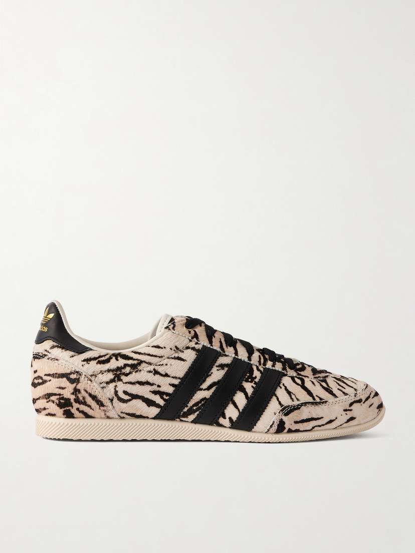 adidas Originals Japan Leather-trimmed Zebra-print Calf Hair Sneakers