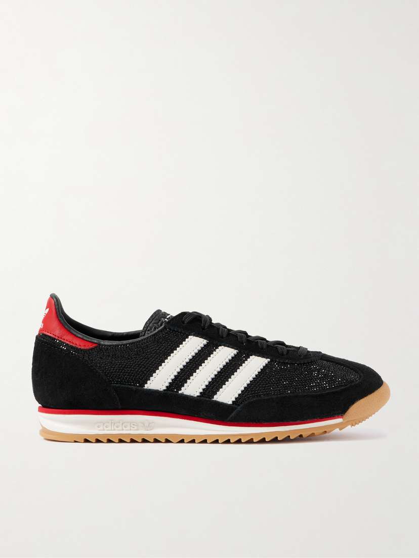adidas Originals Sl 72 Og Suede And Leather-trimmed Embellished Mesh Sneakers