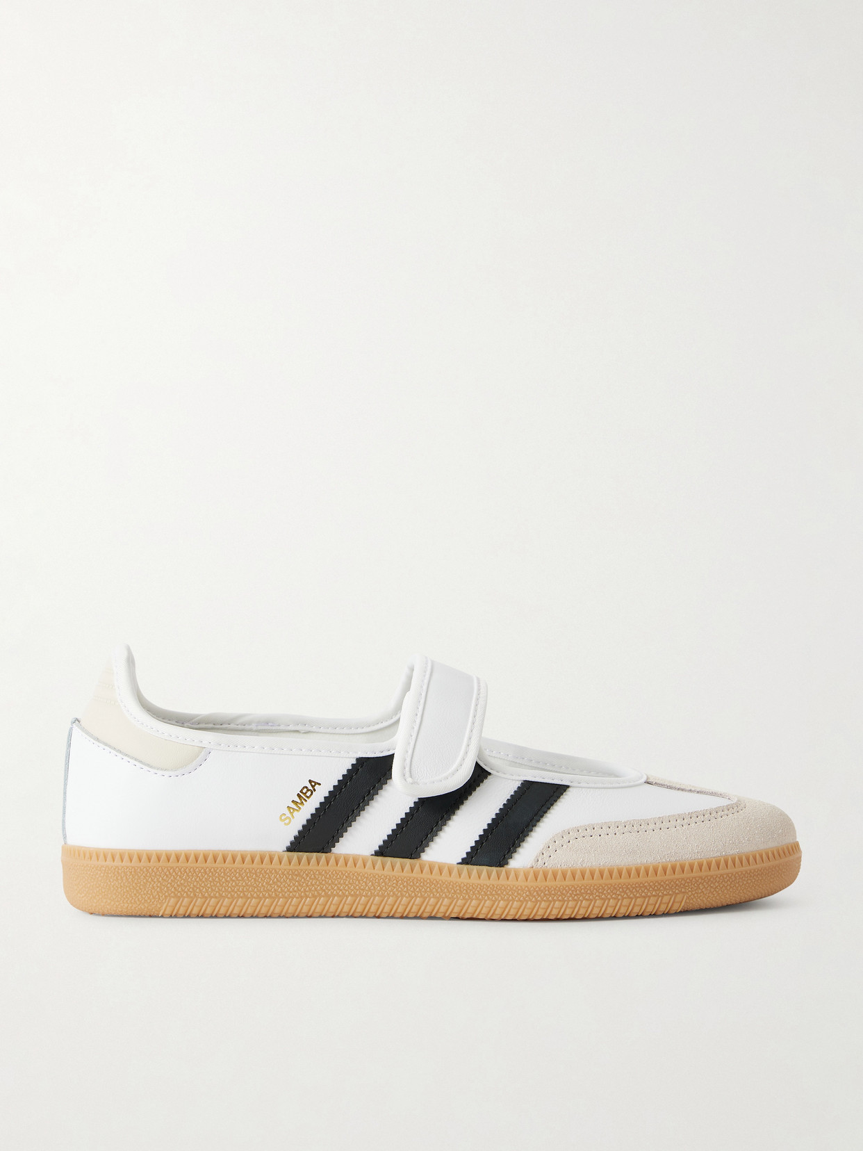 Adidas Originals Samba Jane Suede-trimmed Leather Sneakers In Multi