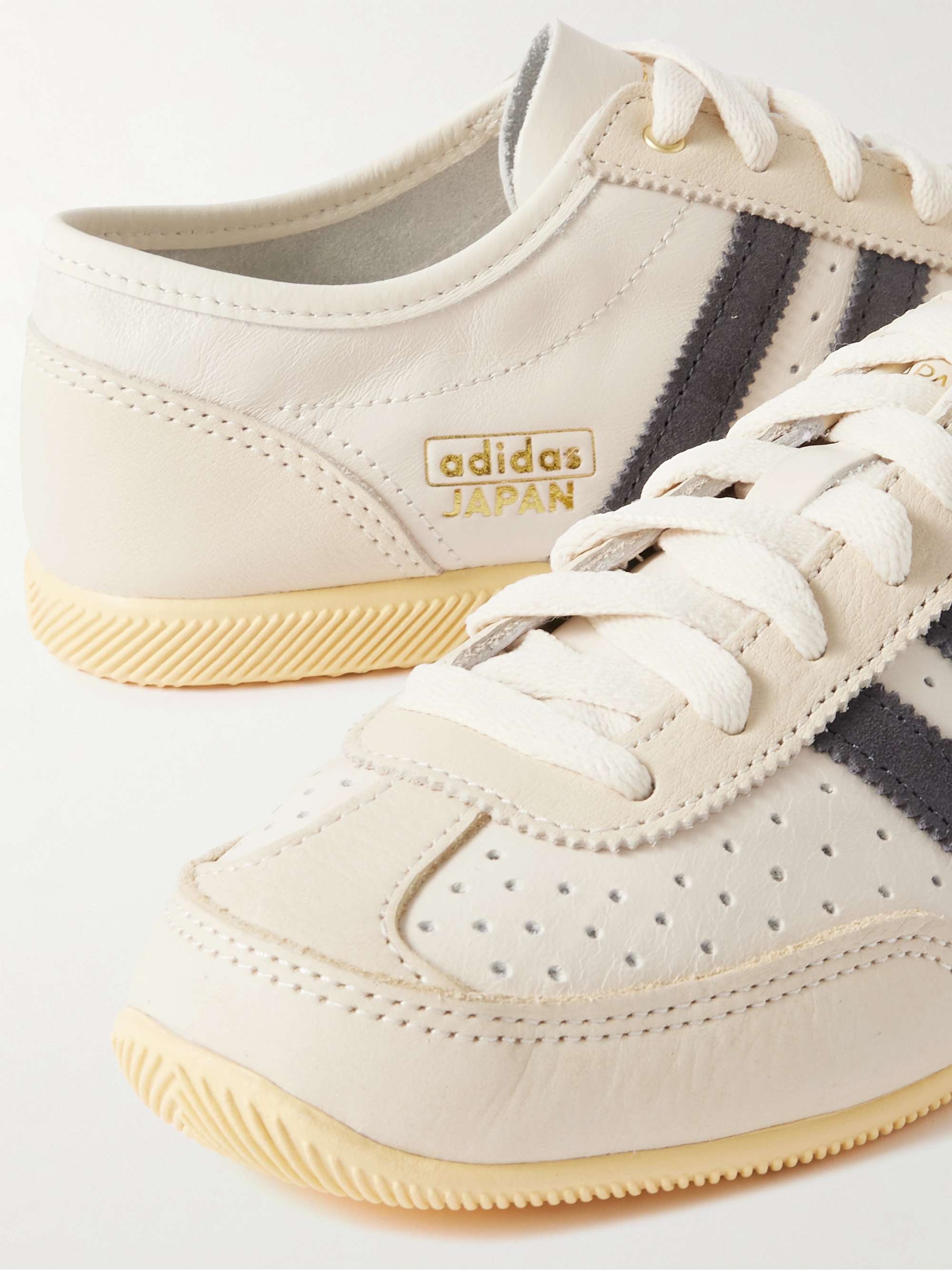 ADIDAS ORIGINALS Japan Decon W perforated suede-trimmed leather