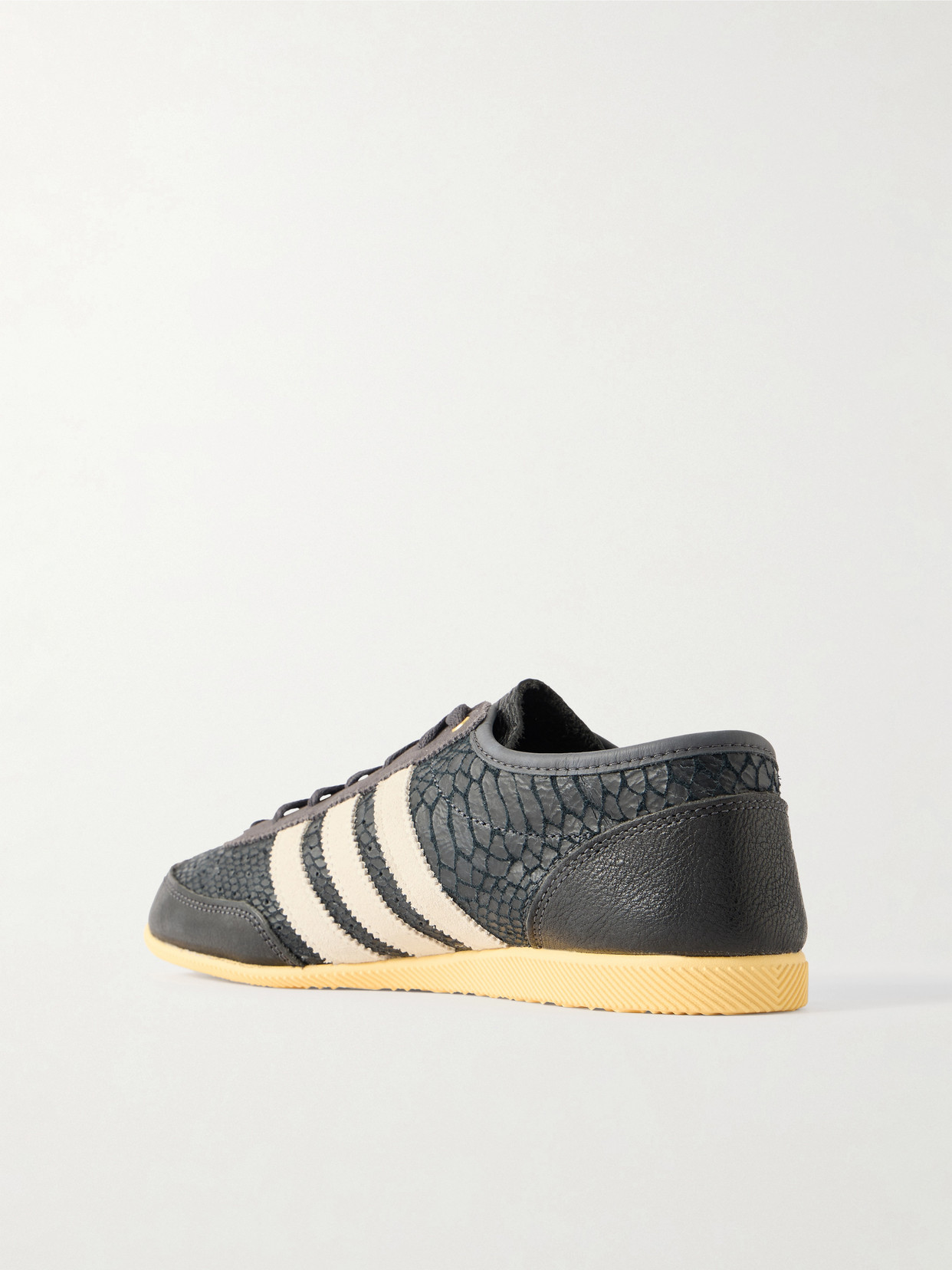 Japan Decon W Perforated Suede-Trimmed Textured-Leather Sneakers