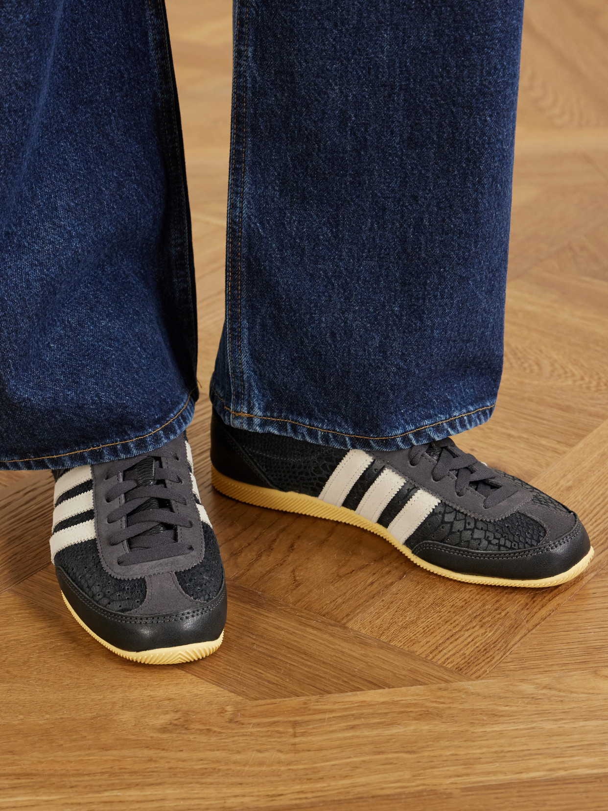 Japan Decon W Perforated Suede-Trimmed Textured-Leather Sneakers
