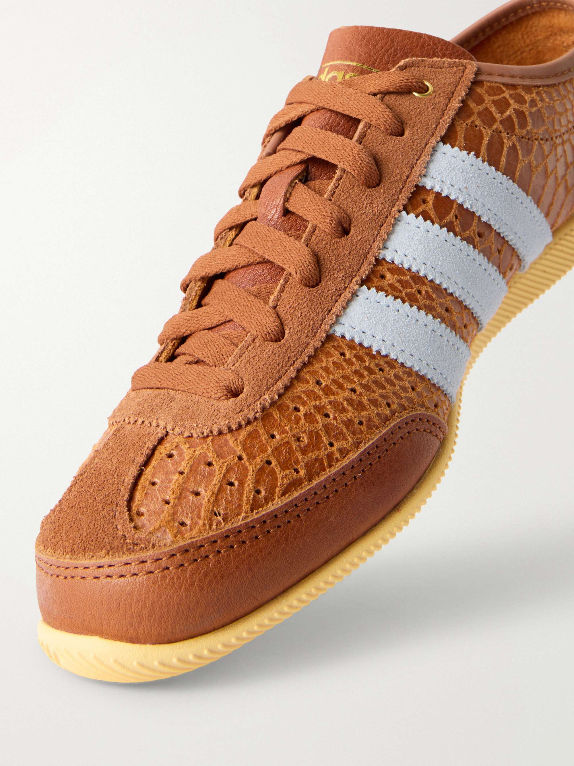 ADIDAS ORIGINALS Japan Decon W perforated suede-trimmed leather