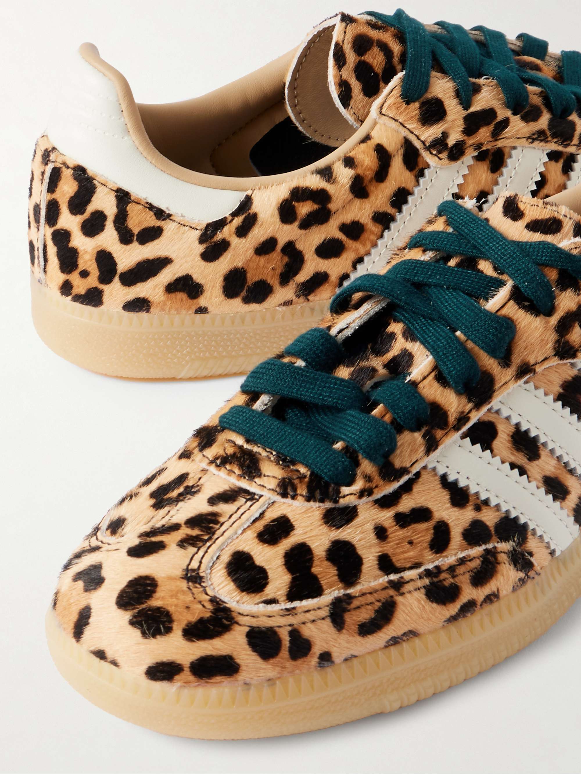 ADIDAS ORIGINALS Samba OG leather-trimmed leopard-print calf-hair sneakers  | NET-A-PORTER