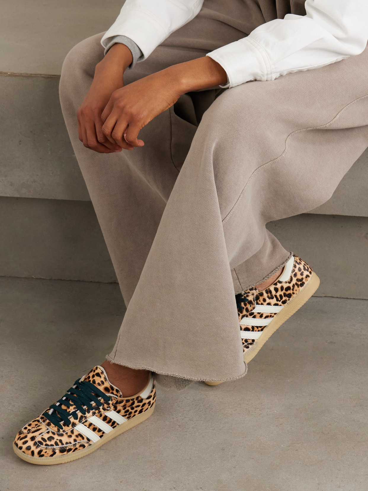 Samba Og Leather-Trimmed Leopard-Print Calf-Hair Sneakers