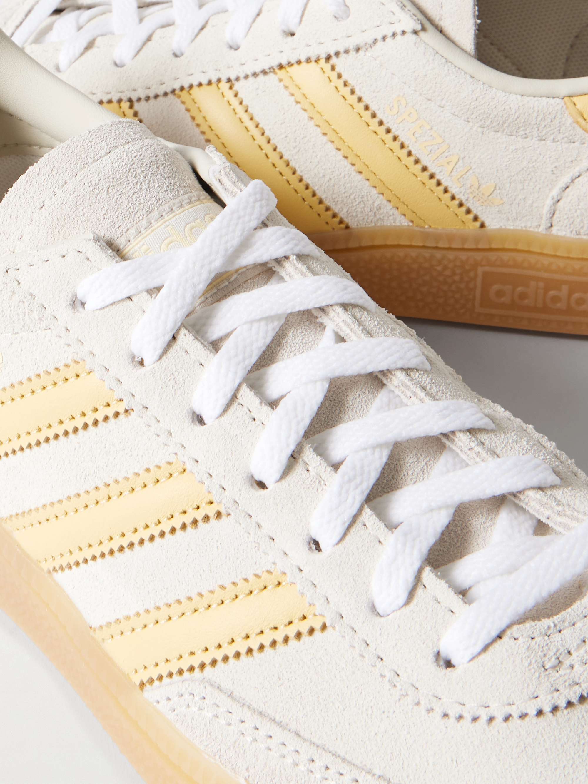 ADIDAS ORIGINALS Handball Spezial leather-trimmed suede sneakers |  NET-A-PORTER