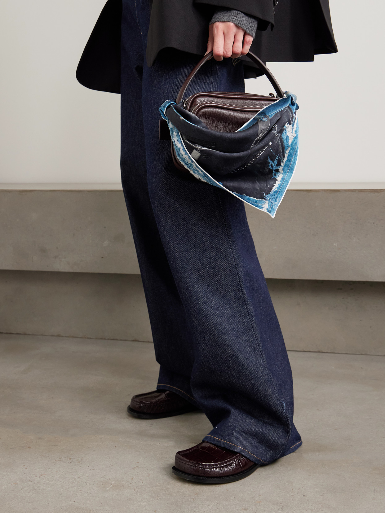 Acne Studios Printed Silk Scarf In Multi