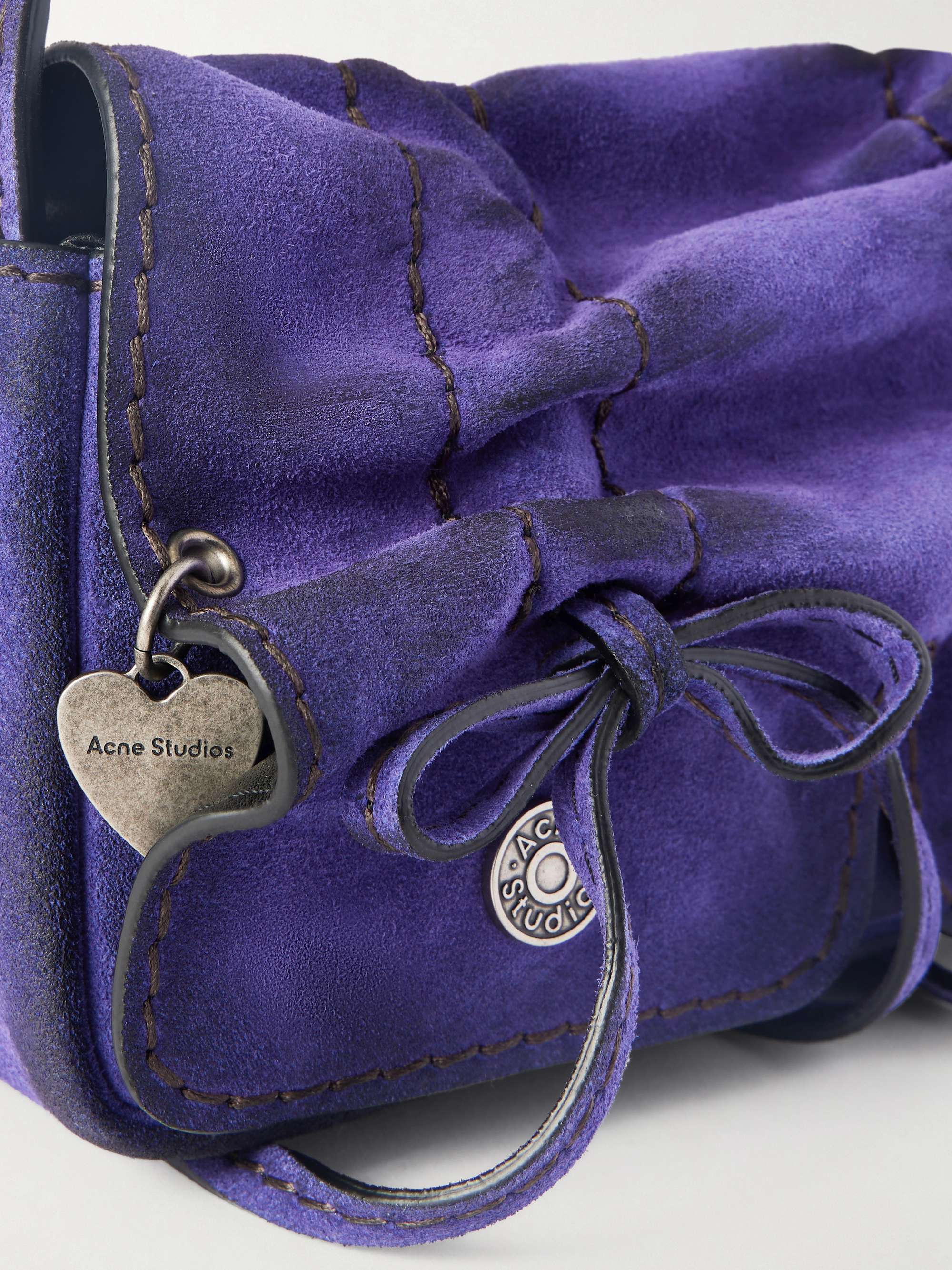 ACNE STUDIOS Micro distressed suede shoulder bag | NET-A-PORTER