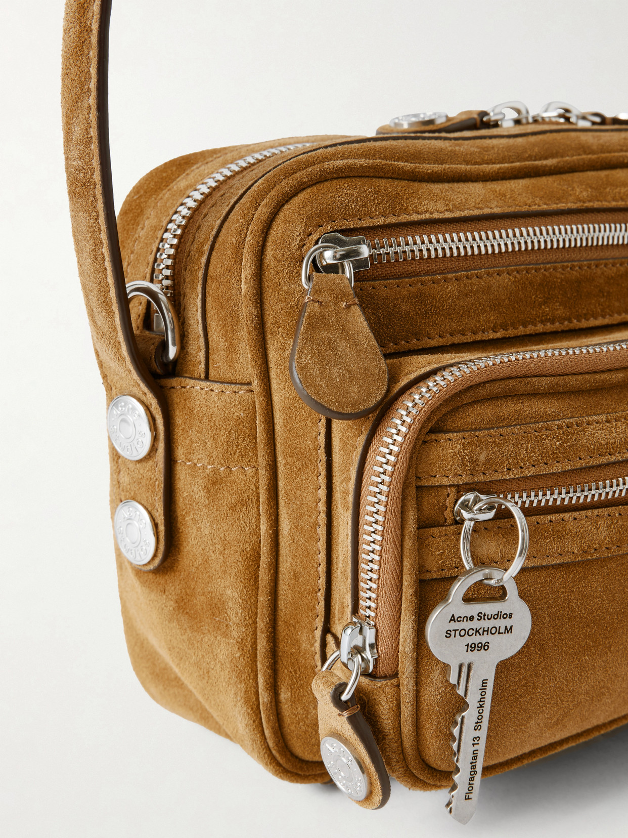 Acne Studios Suede Shoulder Bag In Brown