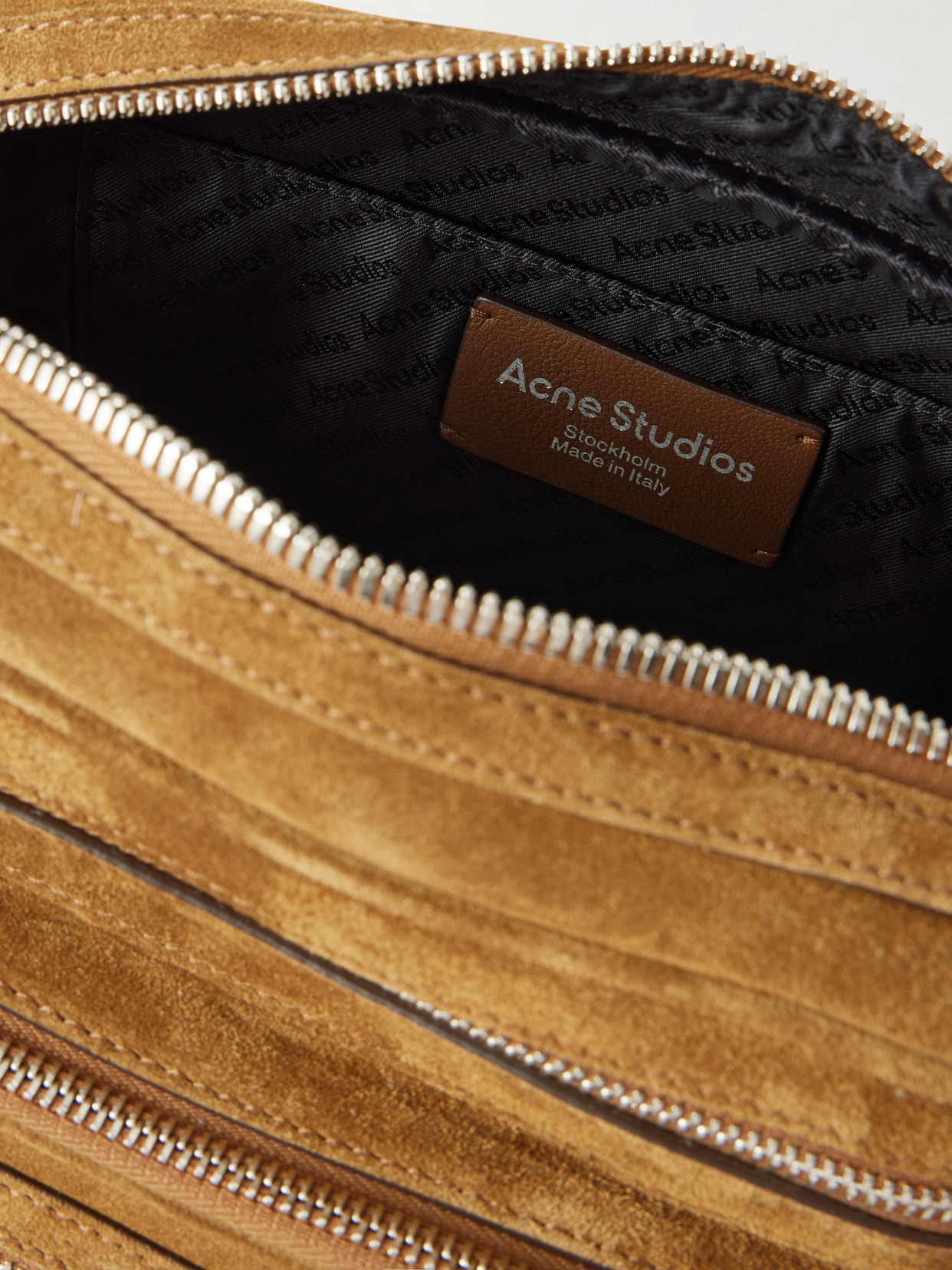 Acne Studios Suede Shoulder Bag In Brown