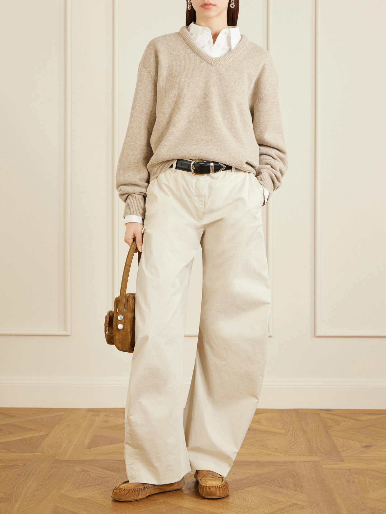 Acne Studios Suede Shoulder Bag In Brown