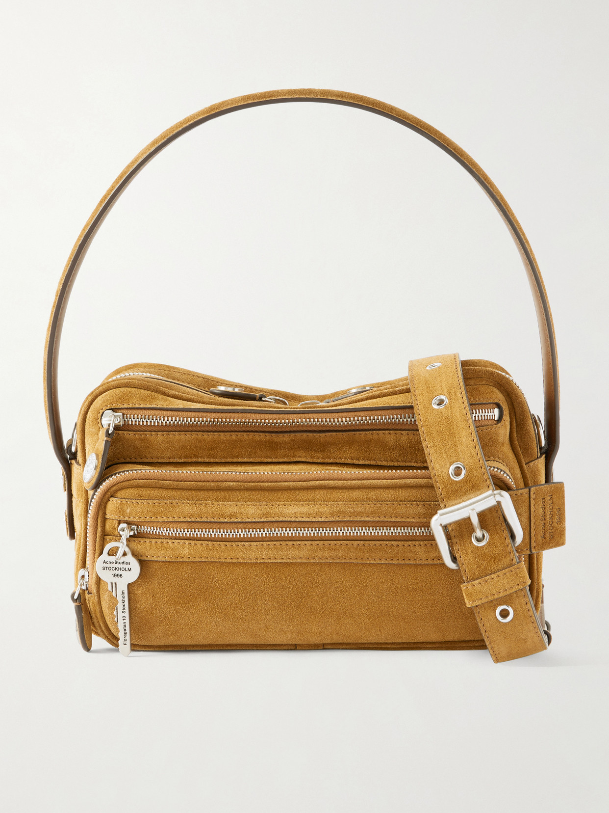 Acne Studios Suede Shoulder Bag In Brown