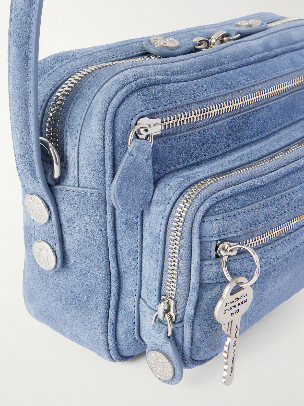 Acne Studios Suede Shoulder Bag In Blue