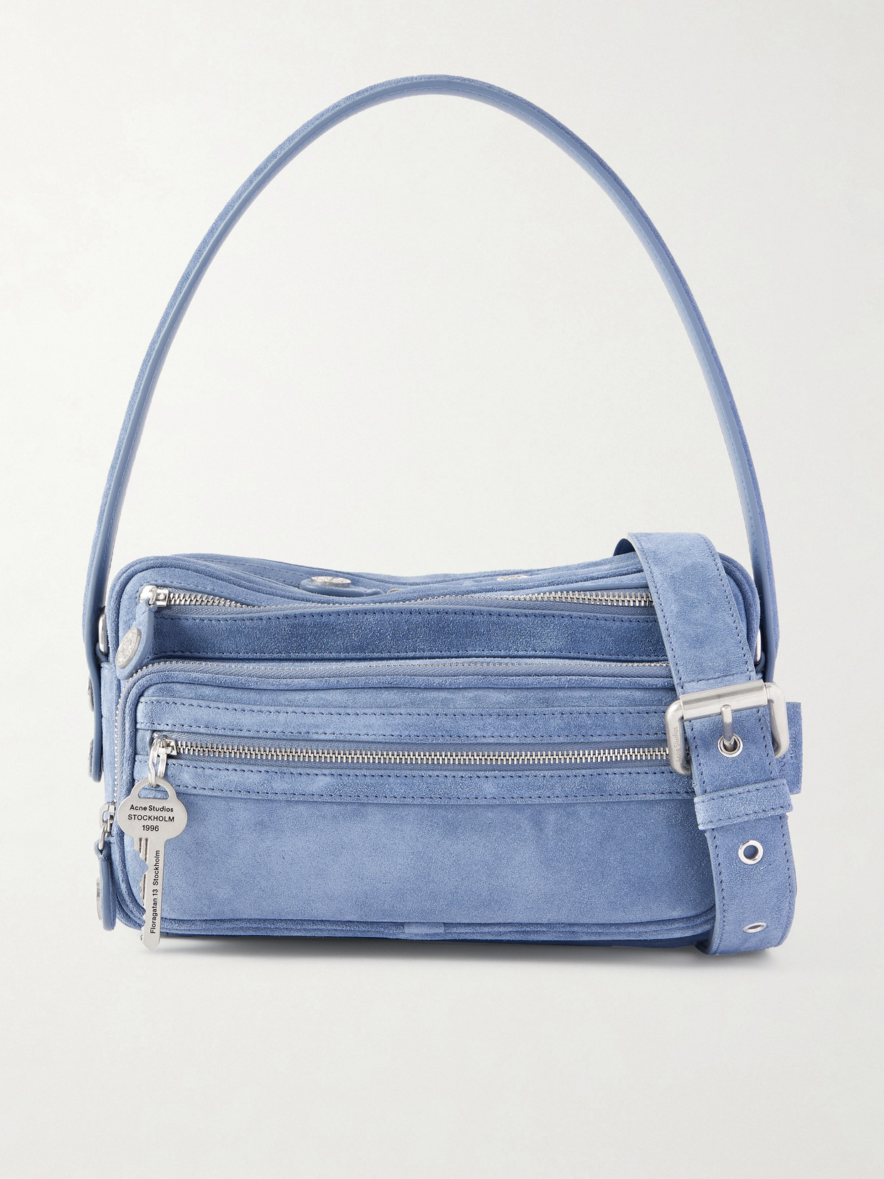 Acne Studios Suede Shoulder Bag In Blue
