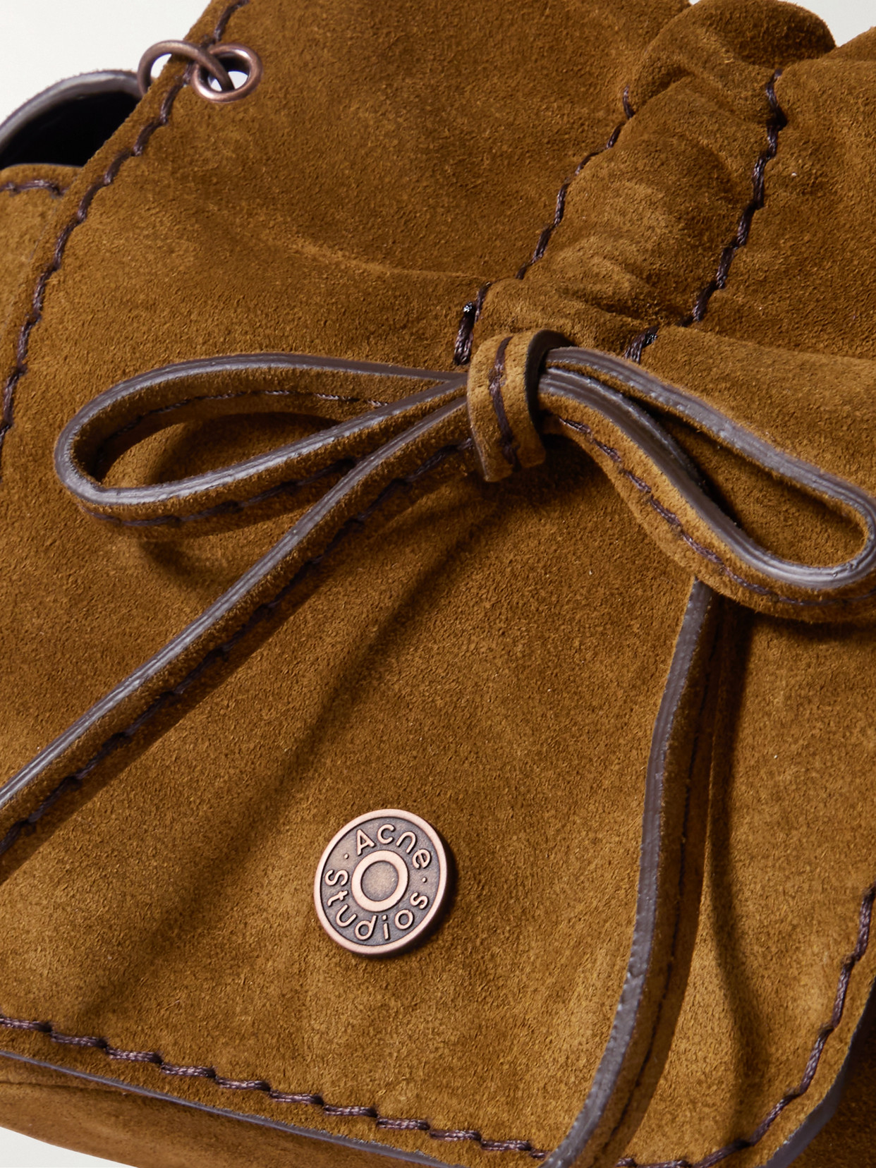 Acne Studios Suede Shoulder Bag In Brown