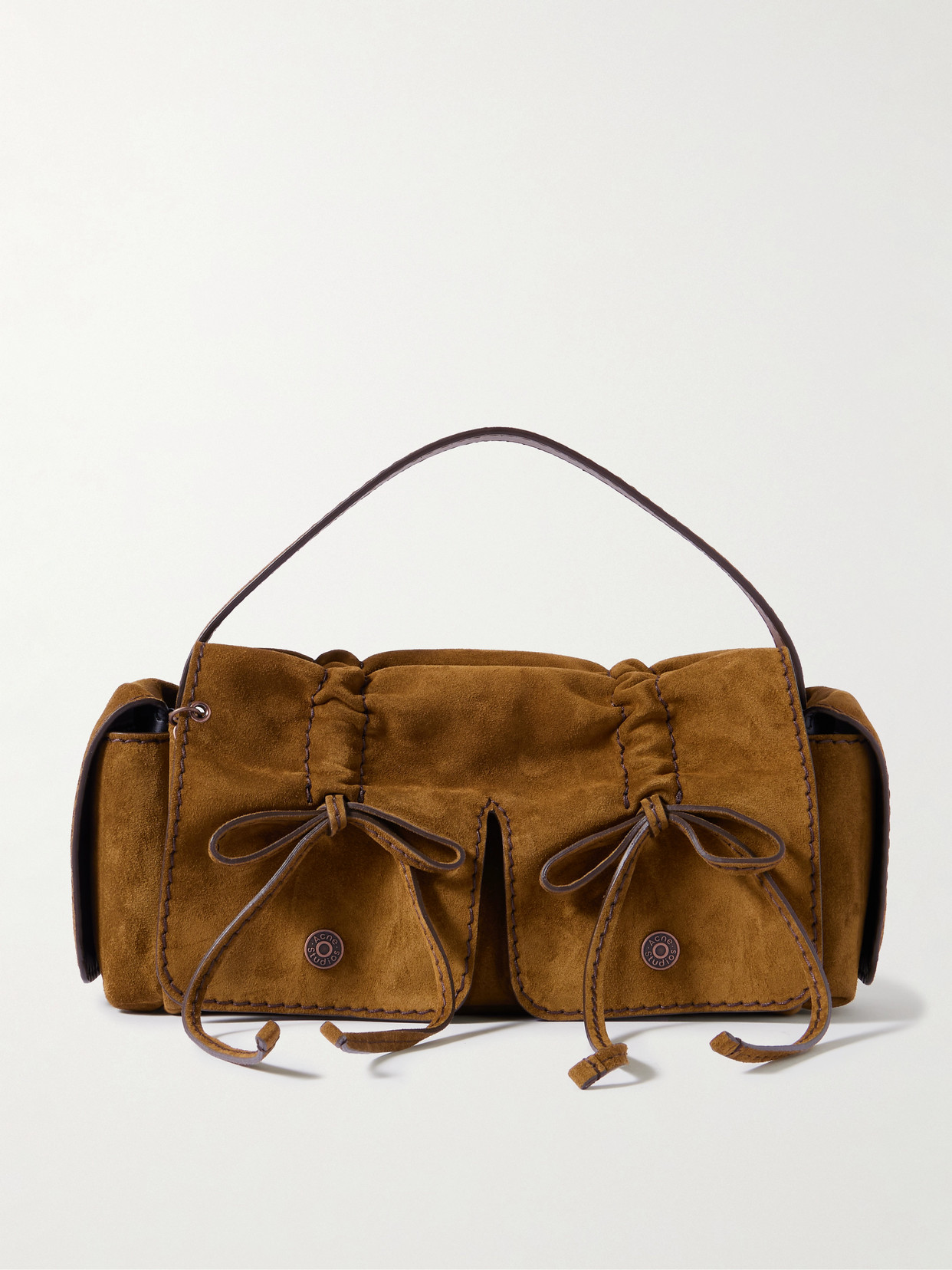 Acne Studios Suede Shoulder Bag In Brown
