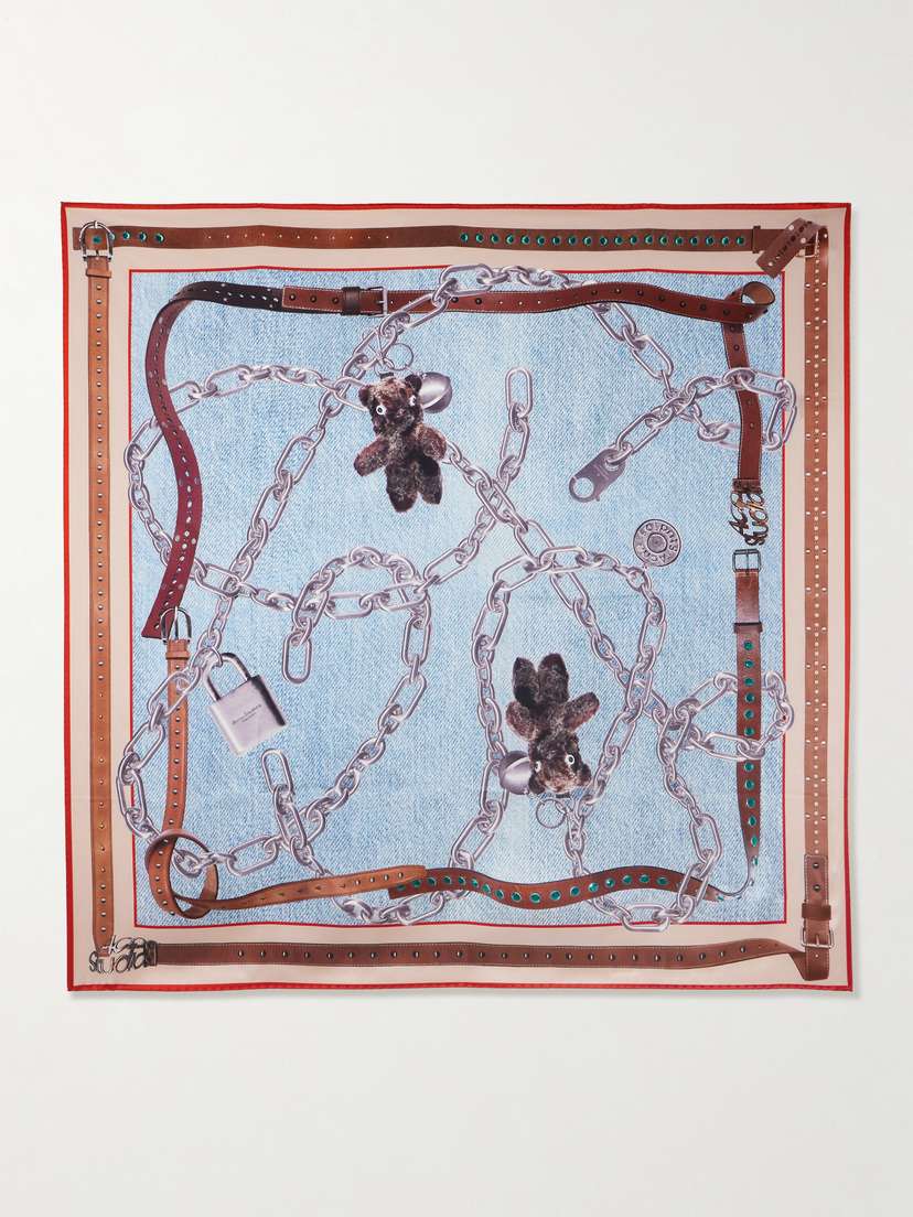 Acne Studios Printed Silk-satin Scarf