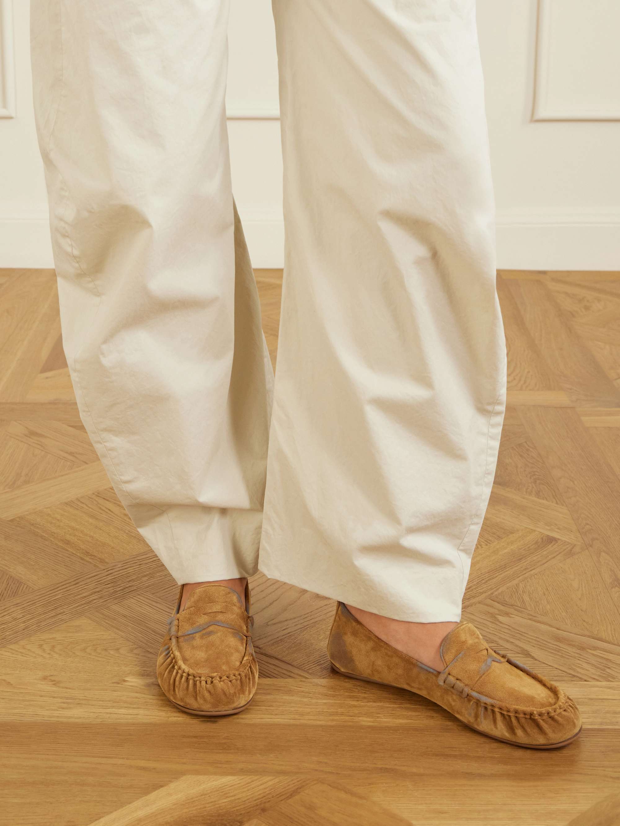 ACNE STUDIOS Distressed suede loafers | NET-A-PORTER