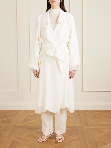 SHARON WAUCHOB Lee belted silk-blend trench coat