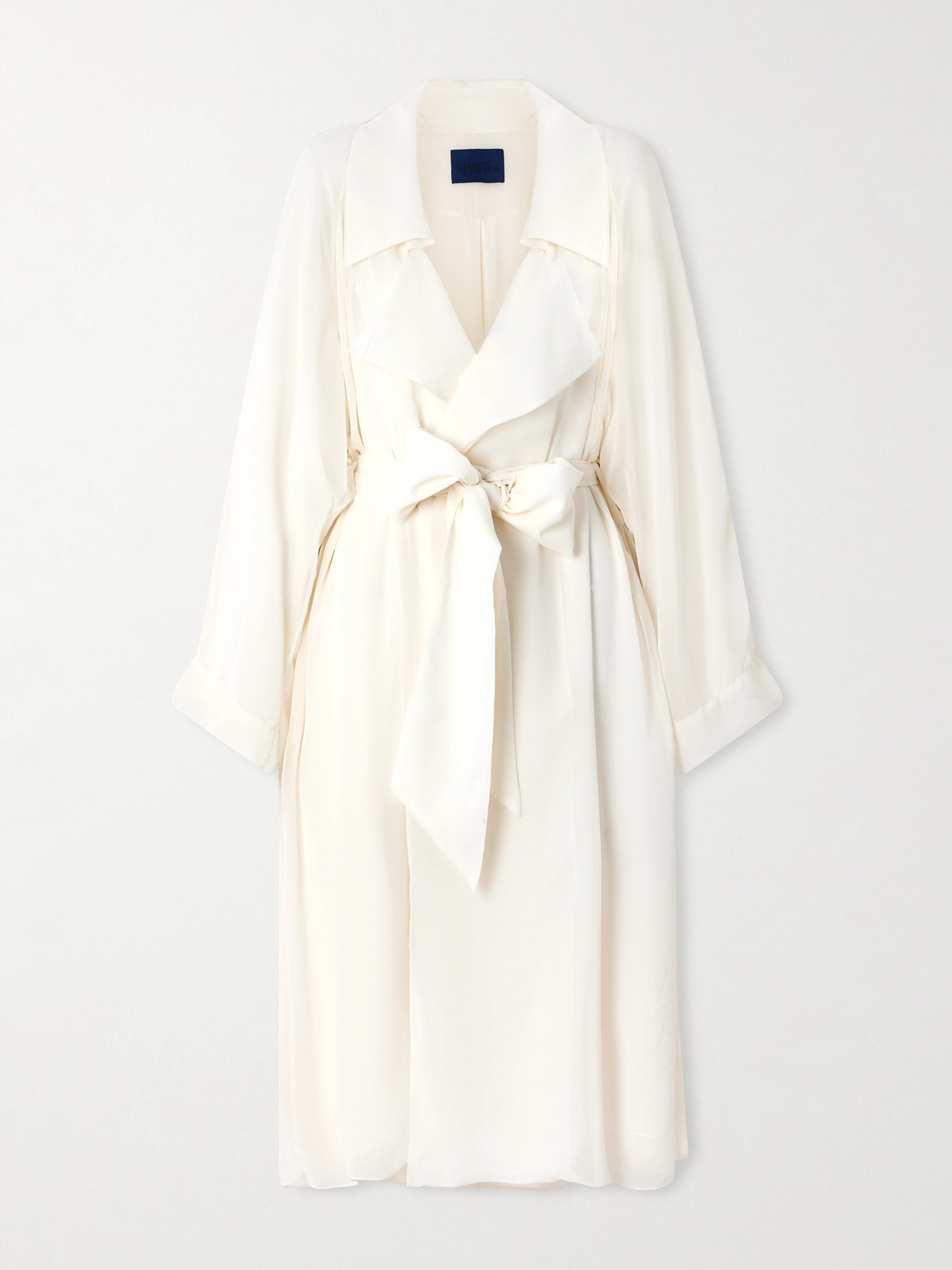 Sharon Wauchob Lee Belted Silk-blend Trench Coat In White