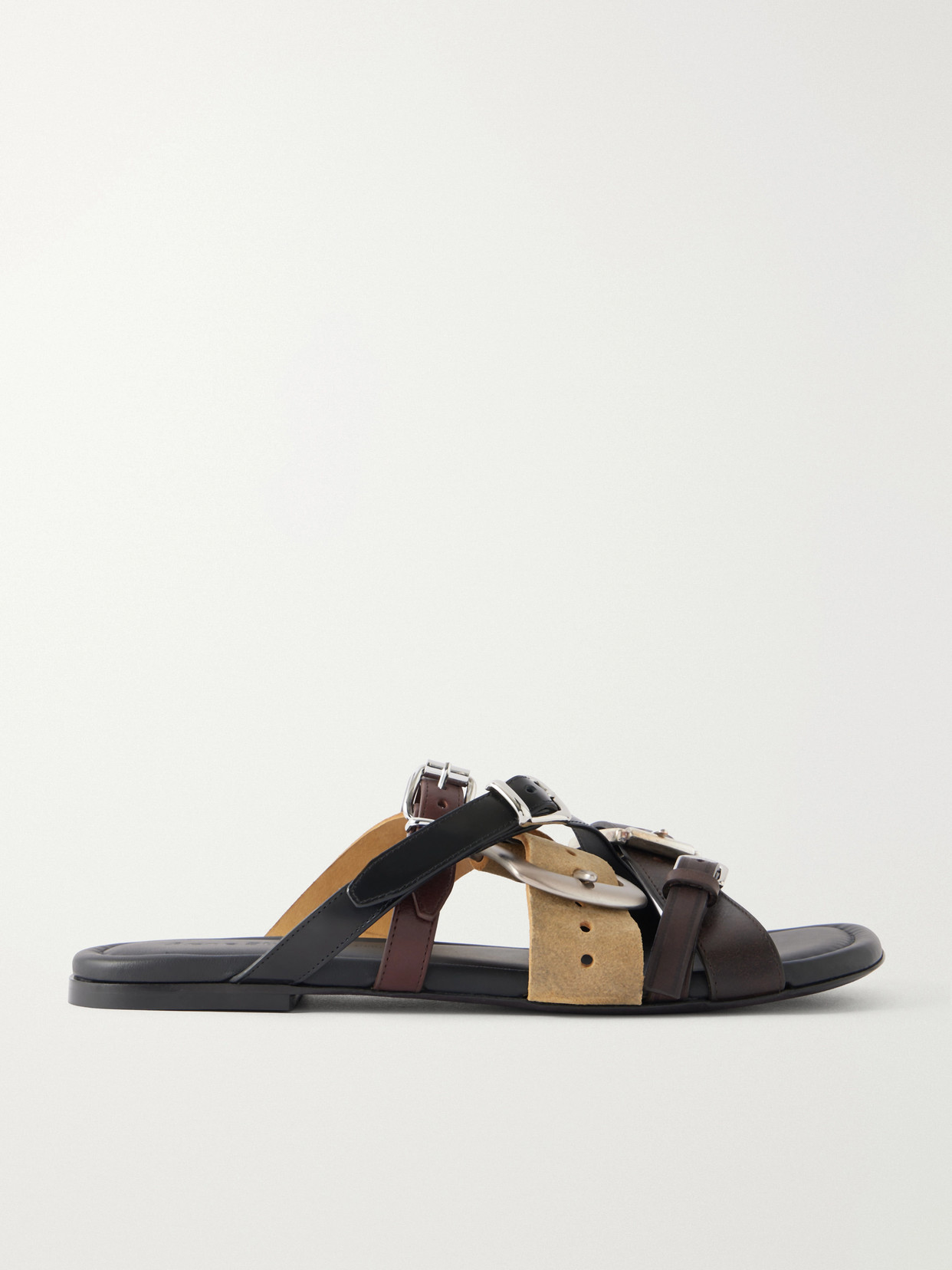 Acne Studios Buckled Leather Sandals In Black