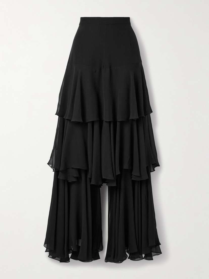 Sharon Wauchob Tiered Silk-chiffon Wide-leg Pants