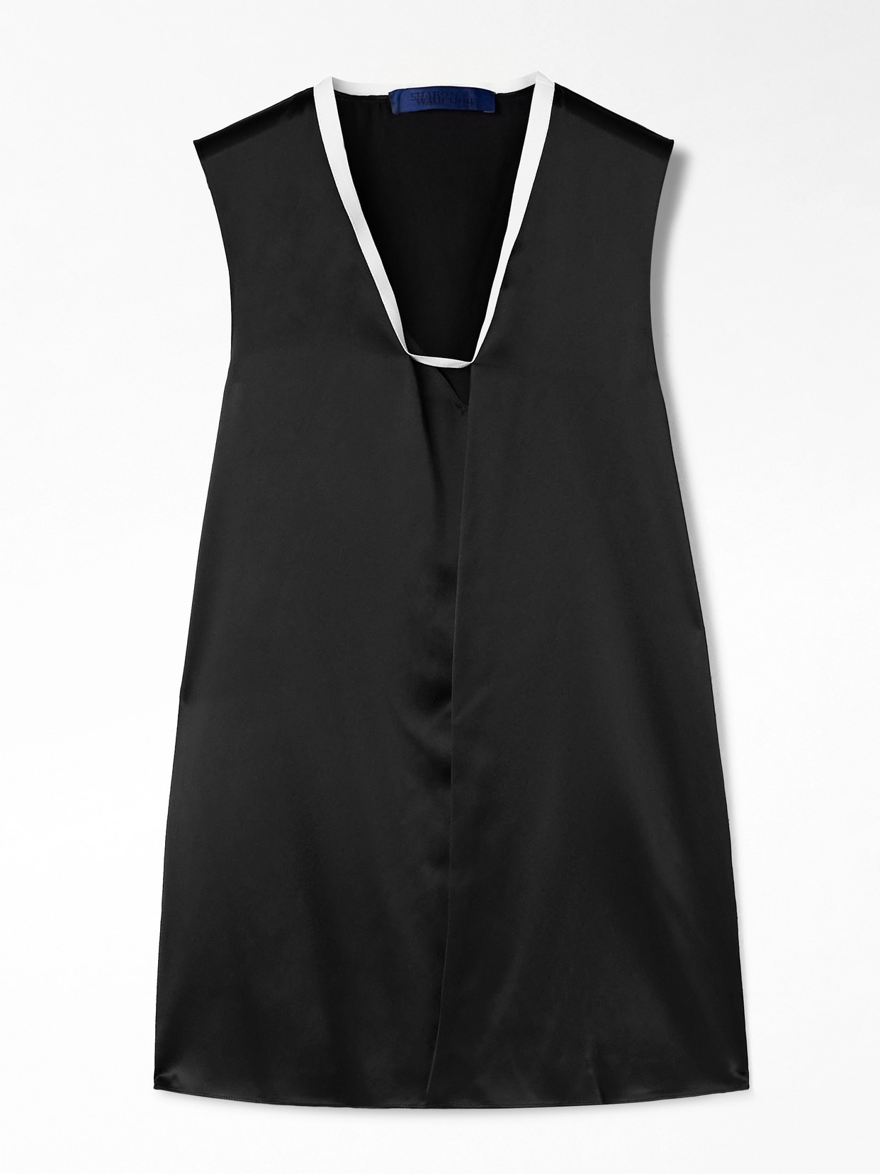 Sharon Wauchob Poutou Grosgrain-trimmed Silk Top In Black