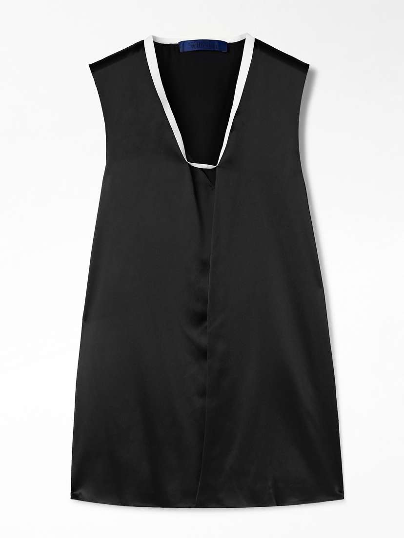 Sharon Wauchob Poutou Grosgrain-trimmed Silk Top