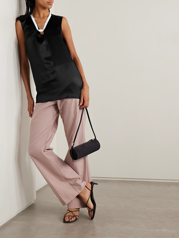 SHARON WAUCHOB Poutou grosgrain-trimmed silk top