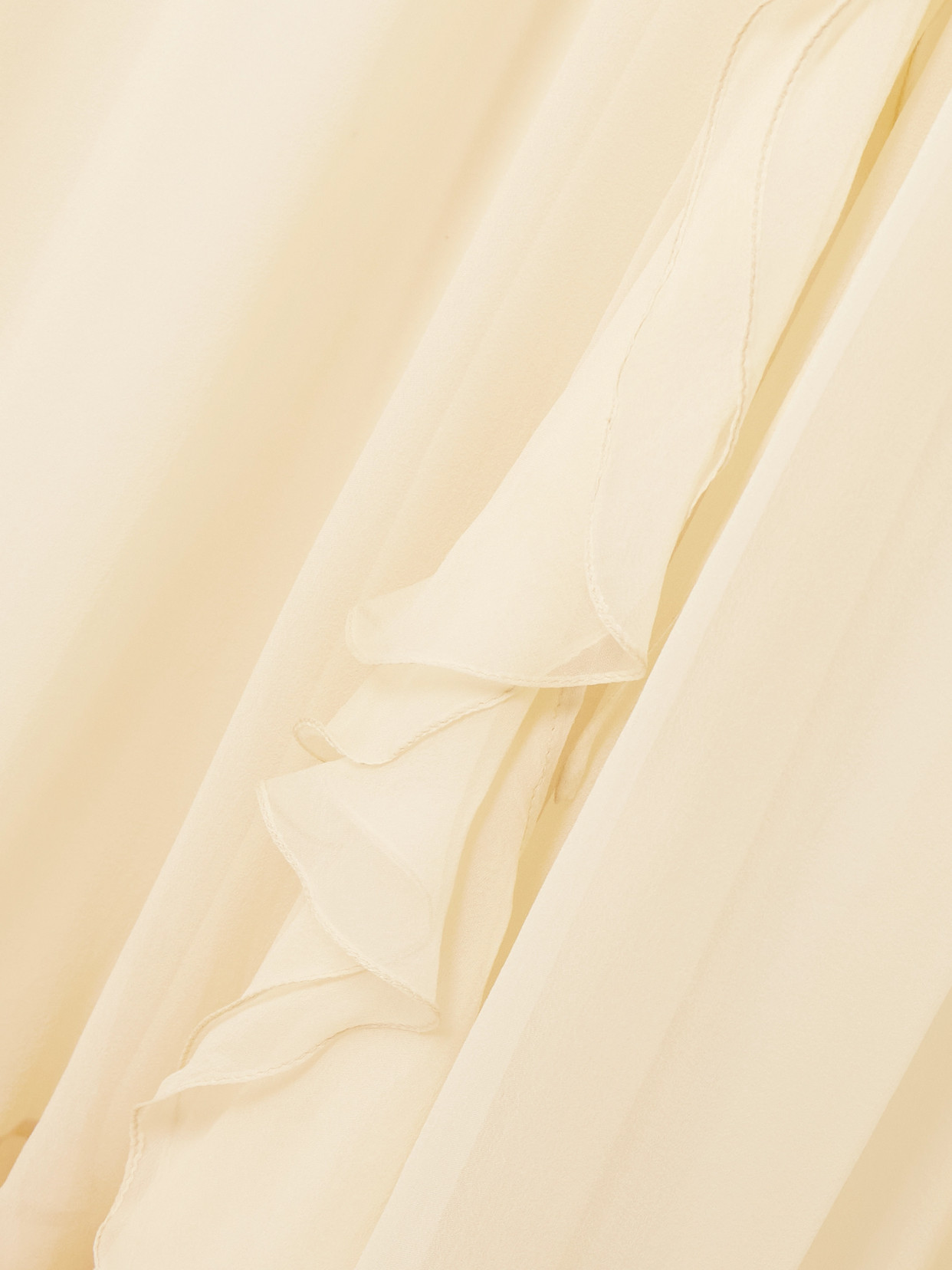 Sharon Wauchob Abae Asymmetric Ruffled Silk-mousseline Midi Dress In Neutral