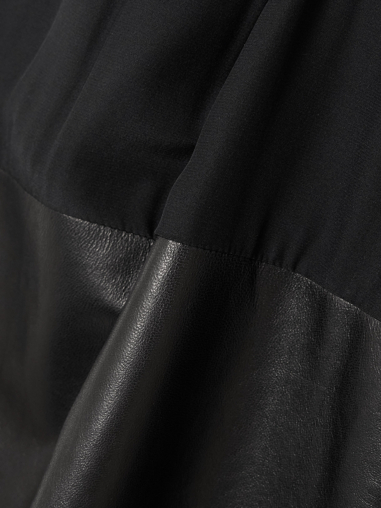 Sharon Wauchob Laure Paneled Silk-jersey And Leather Midi Skirt In Black