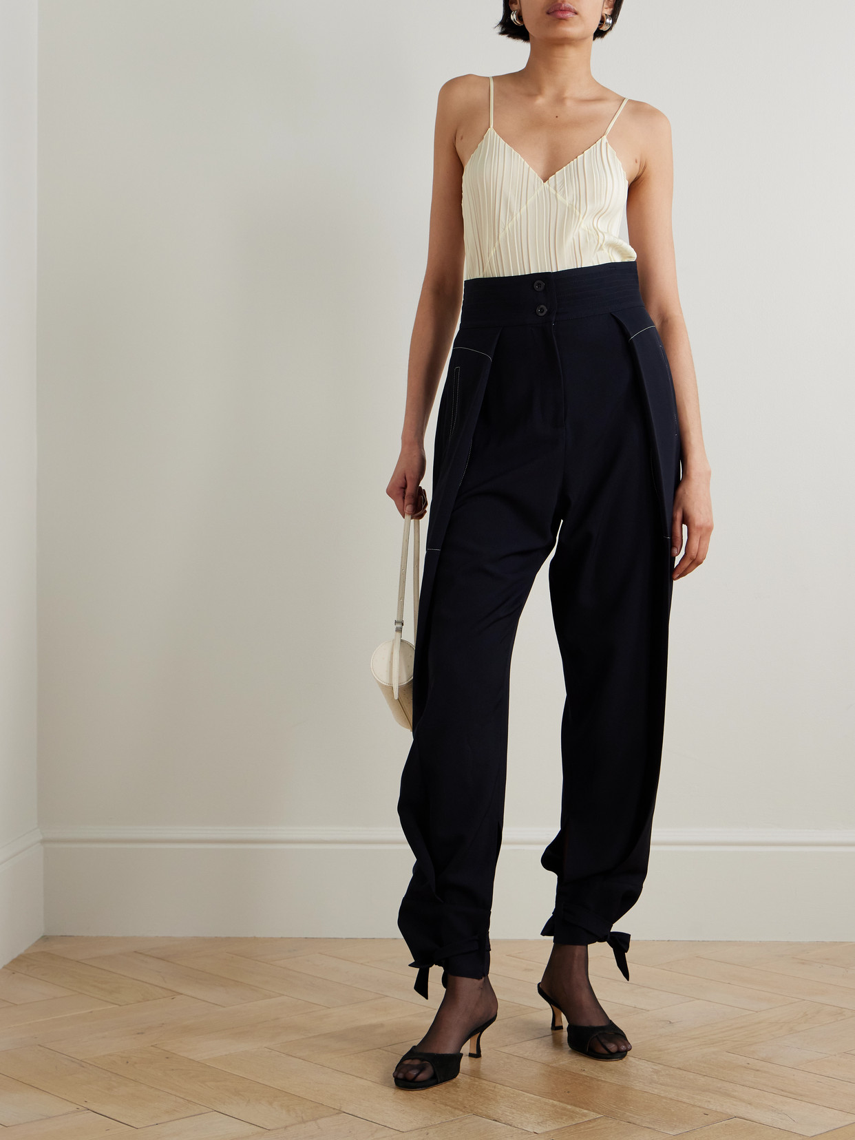 Kaya Plissé-Crepe De Chine Camisole