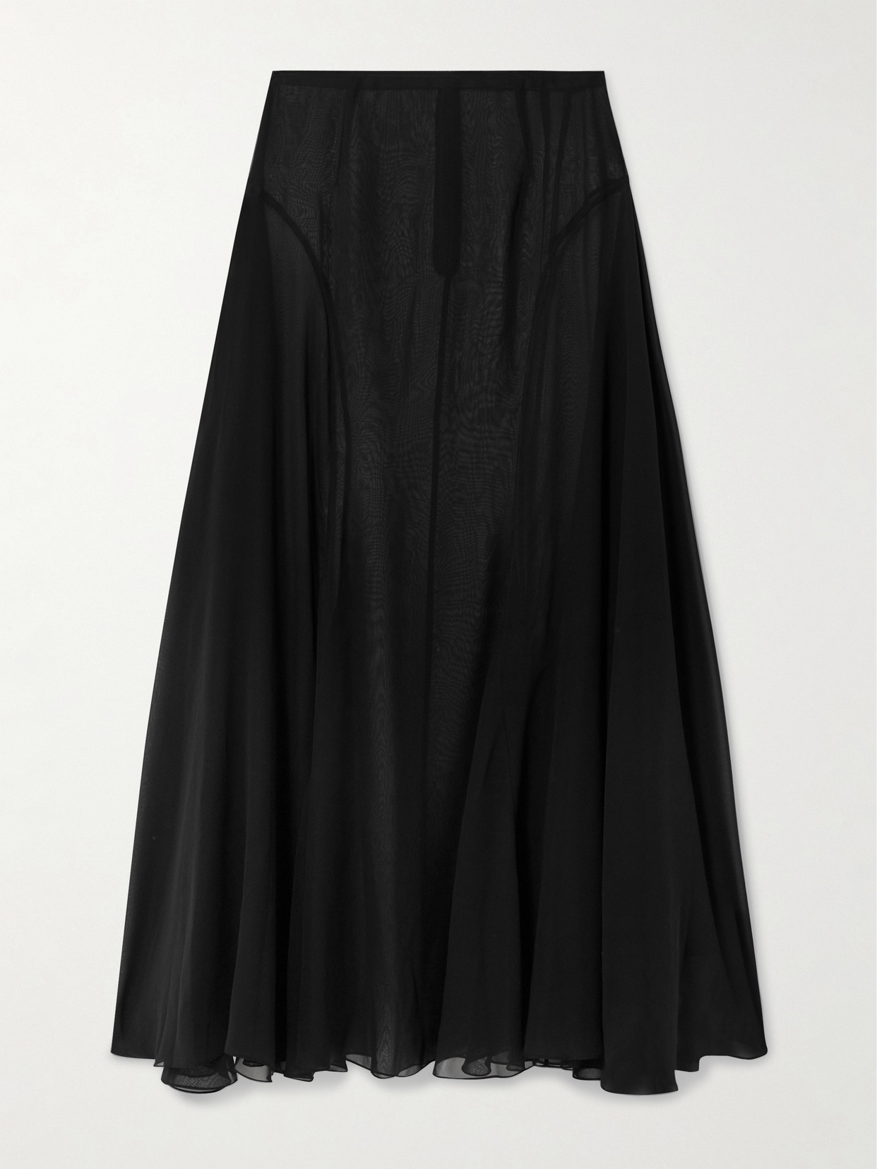 Sharon Wauchob Jay Asymmetric Pleated Silk-voile Skirt In Black
